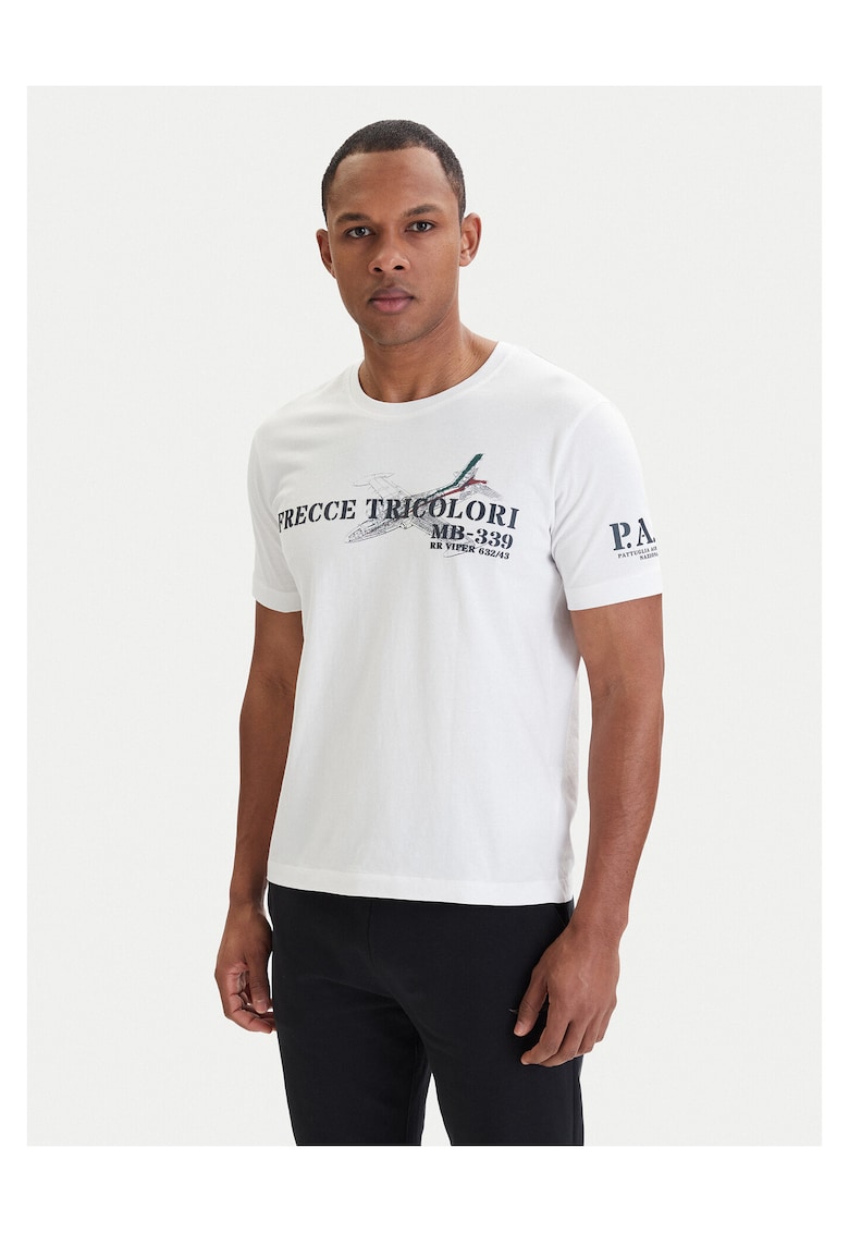 Tricou Barbati - Bumbac - Alb - Model print