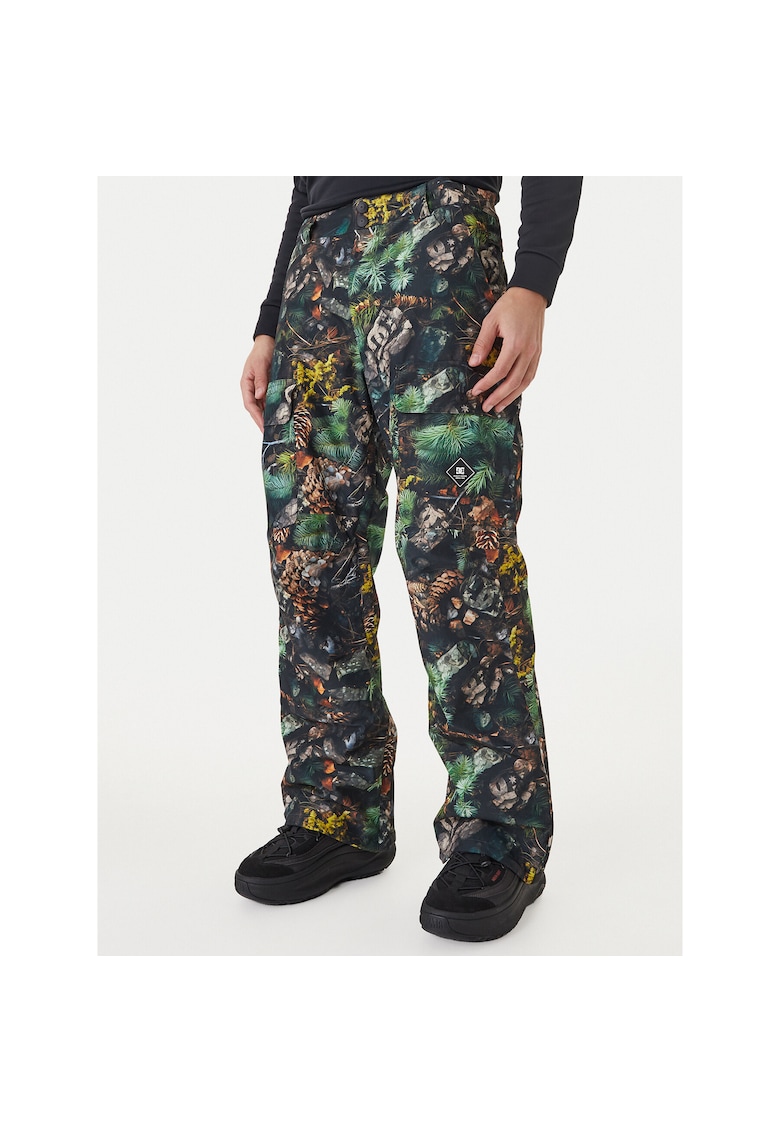 Pantaloni sport barbati - snowboard - colorat - verde - poliester