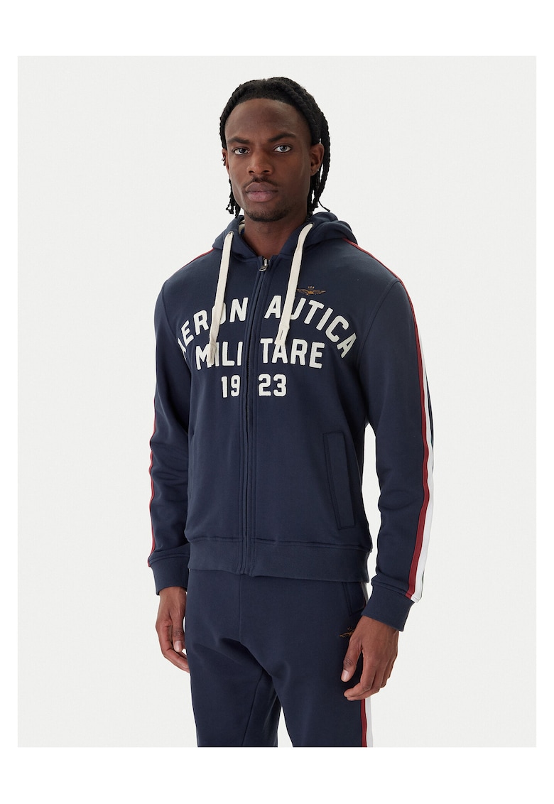 Bluza barbati - bumbac - bleumarin - fermoar
