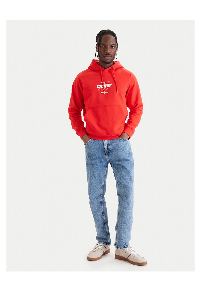 Bluza Barbati - jack jones - 60% bumbac - 40% poliester reciclat - Rosu - Rosu