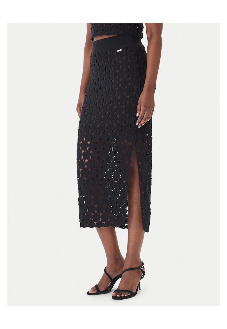 Fusta midi - bumbac - negru