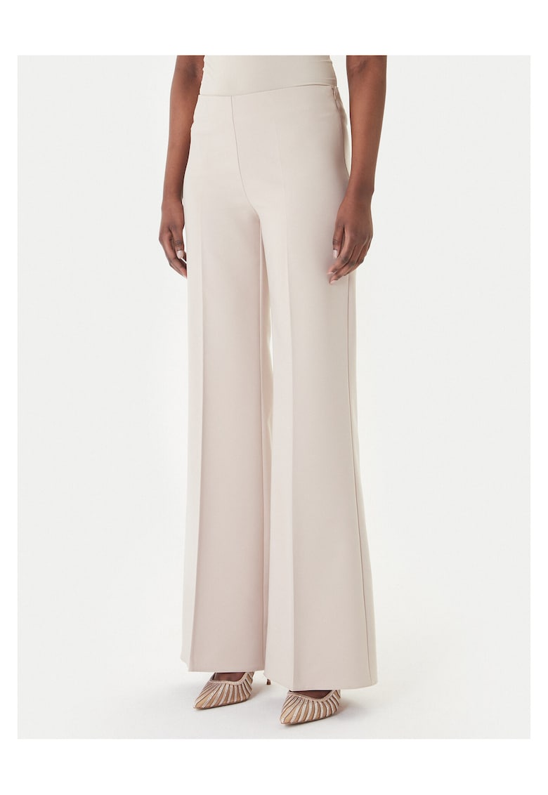 Pantaloni dama - palazzo - fermoar - bej - poliester