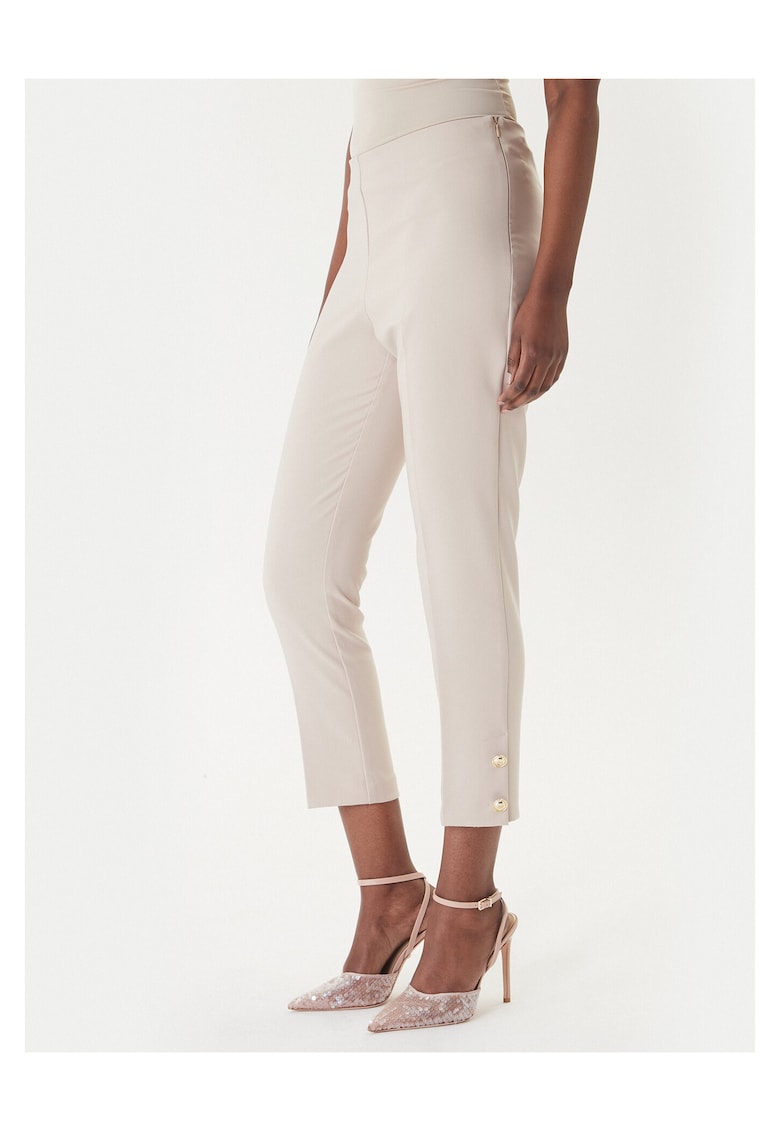 Pantaloni dama - poliester - slim fit - bej