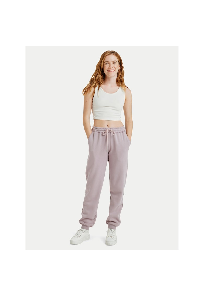 Pantaloni trening dama - violet - bumbac/poliester