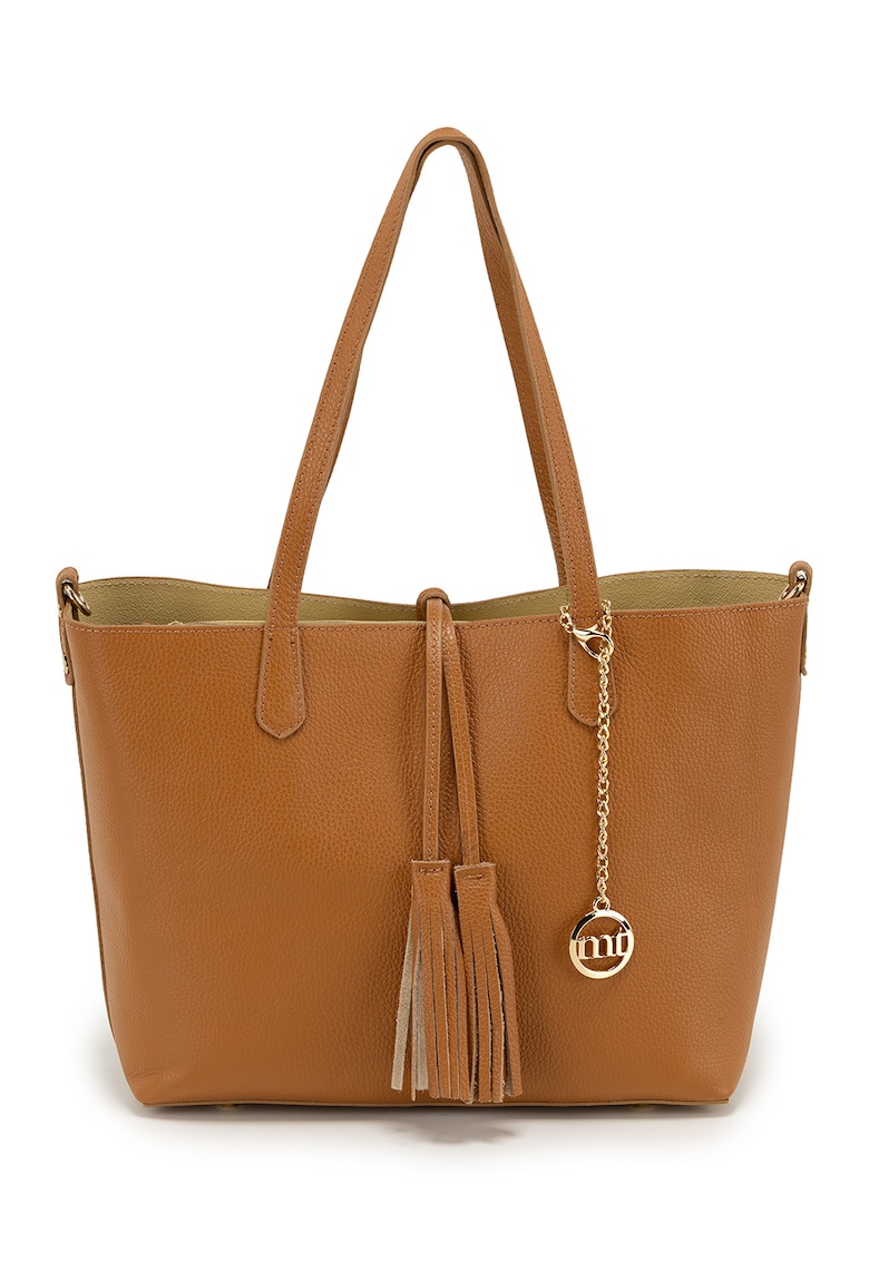 Geanta shopper de piele - Caramel