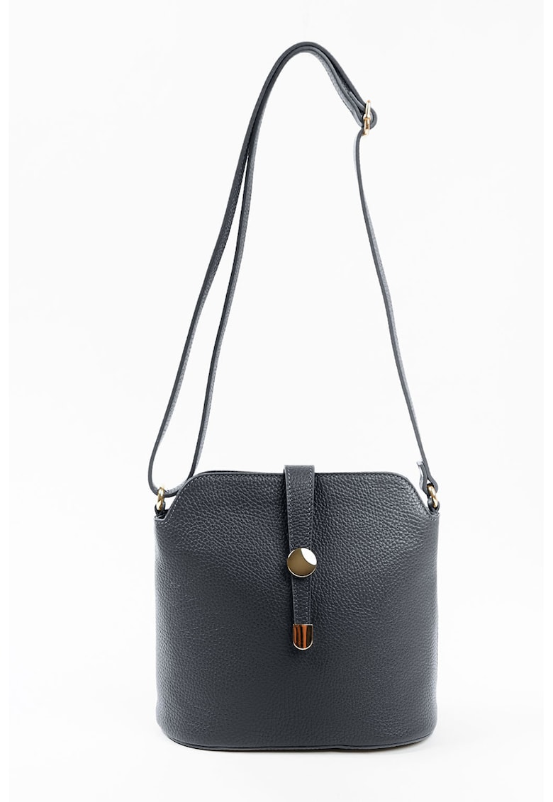 Geanta crossbody de piele cu bareta ajustabila - Negru