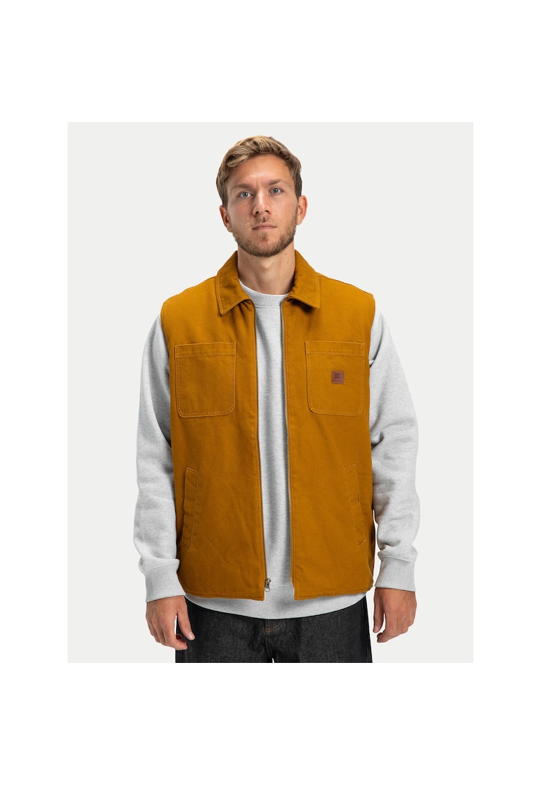 Vesta barbati - fermoar - maro - 70% bumbac - 30% bumbac reciclat -