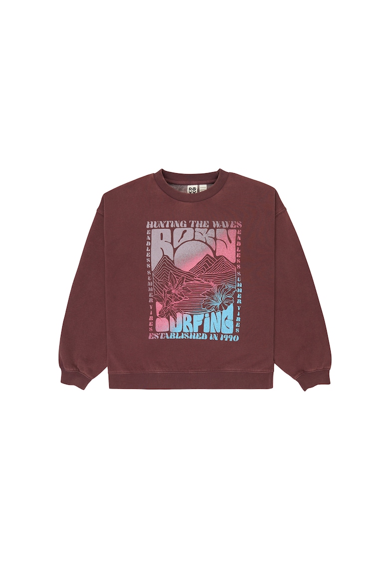 Bluza copii - supradimensionat - maro - bumbac/poliester reciclat
