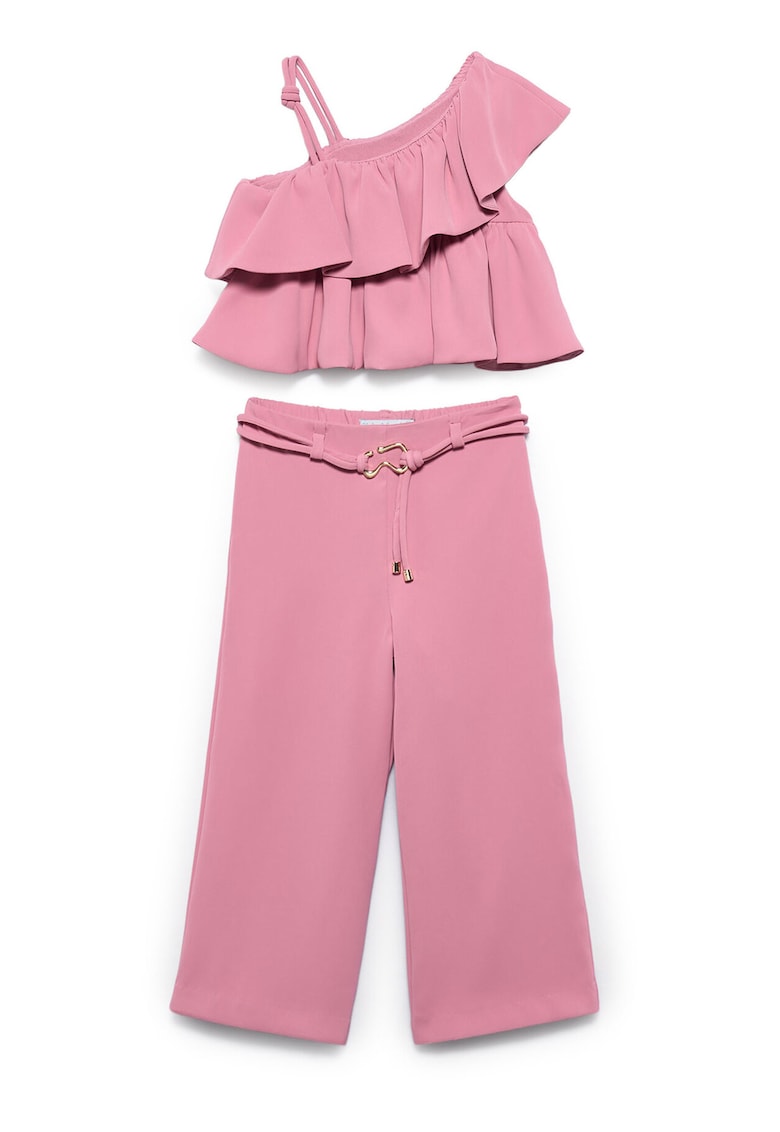 Compleu copii - bluza+ pantaloni - roz - poliester