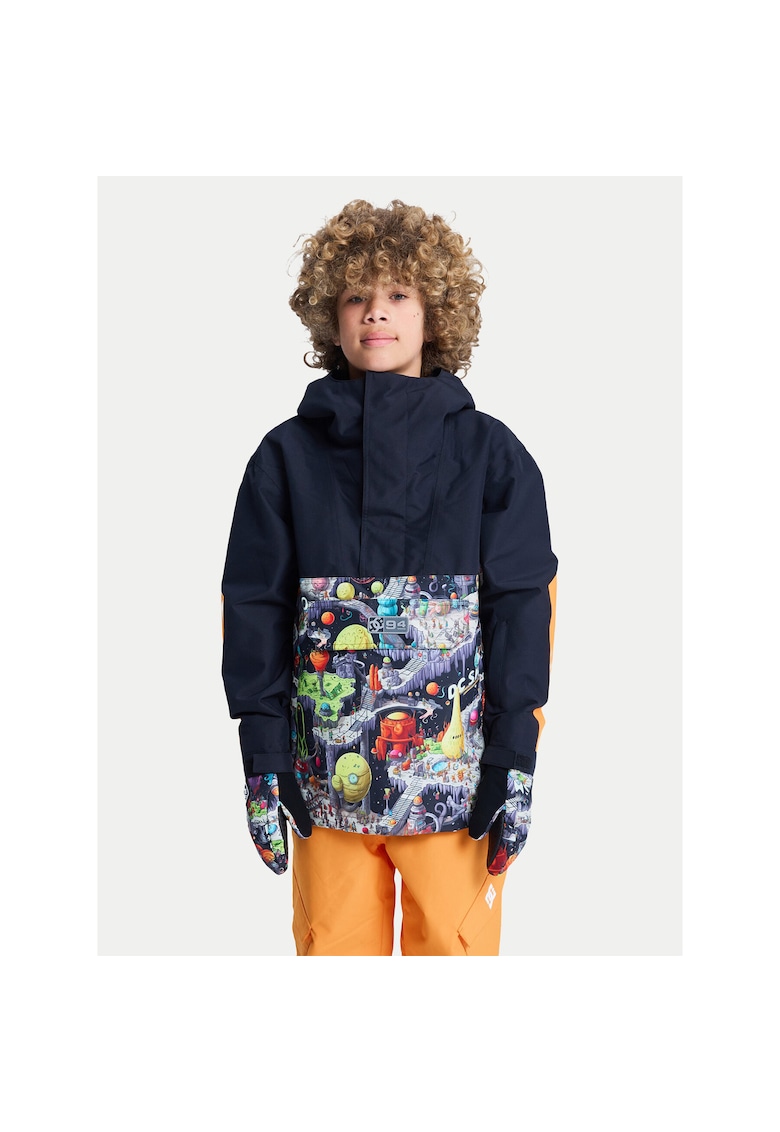 Geaca de schi copii - neagra - colorata - poliester