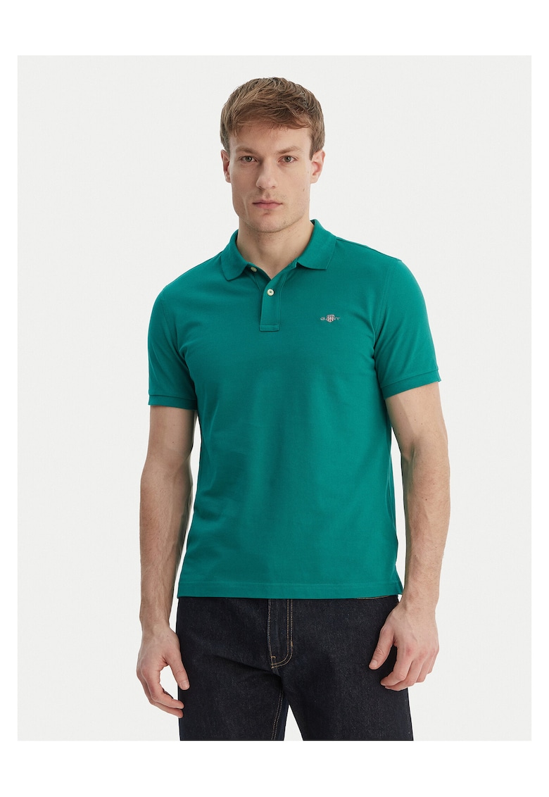 Tricou barbati - slim fit - verde - bumbac