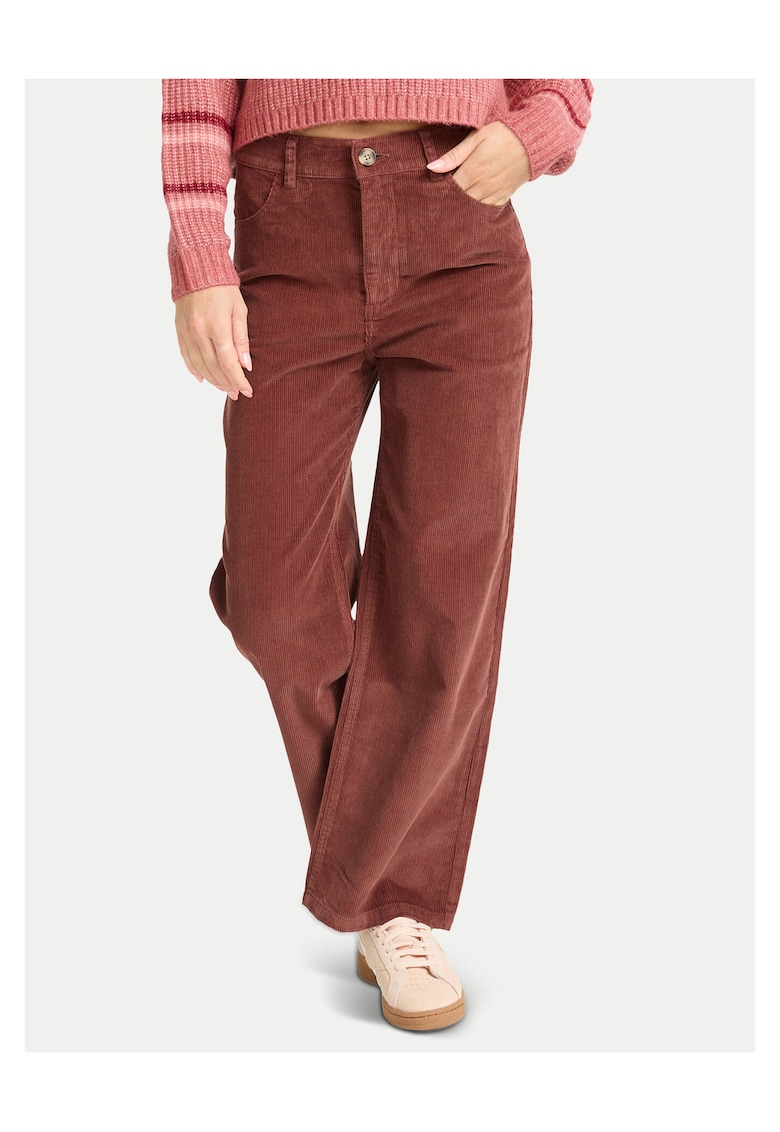 Pantaloni dama - bumbac - fermoar - maro
