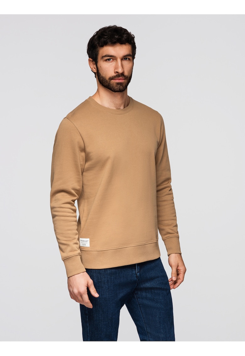 Bluza BASIC uni OM-SSBN-0271 - Maro cafeniu