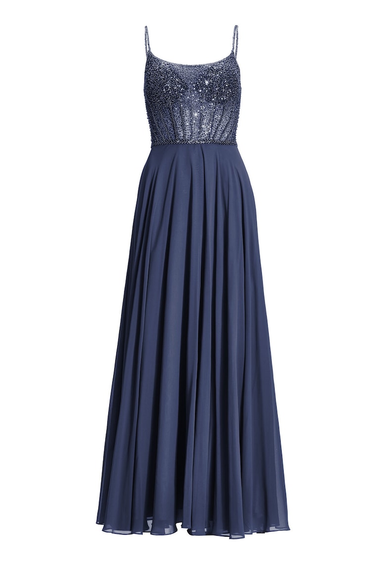 Rochie de seara - bleumarin - poliester - fermoar