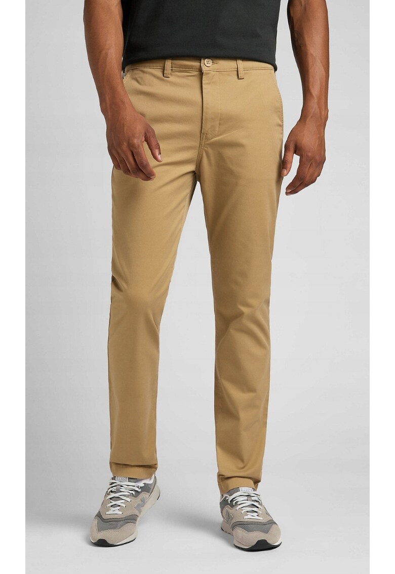 Pantaloni barbati - Chino - conici - bumbac cu elastan - bej