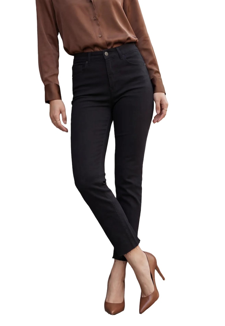 Blugi dama - skinny - talie inalta - negru - denim