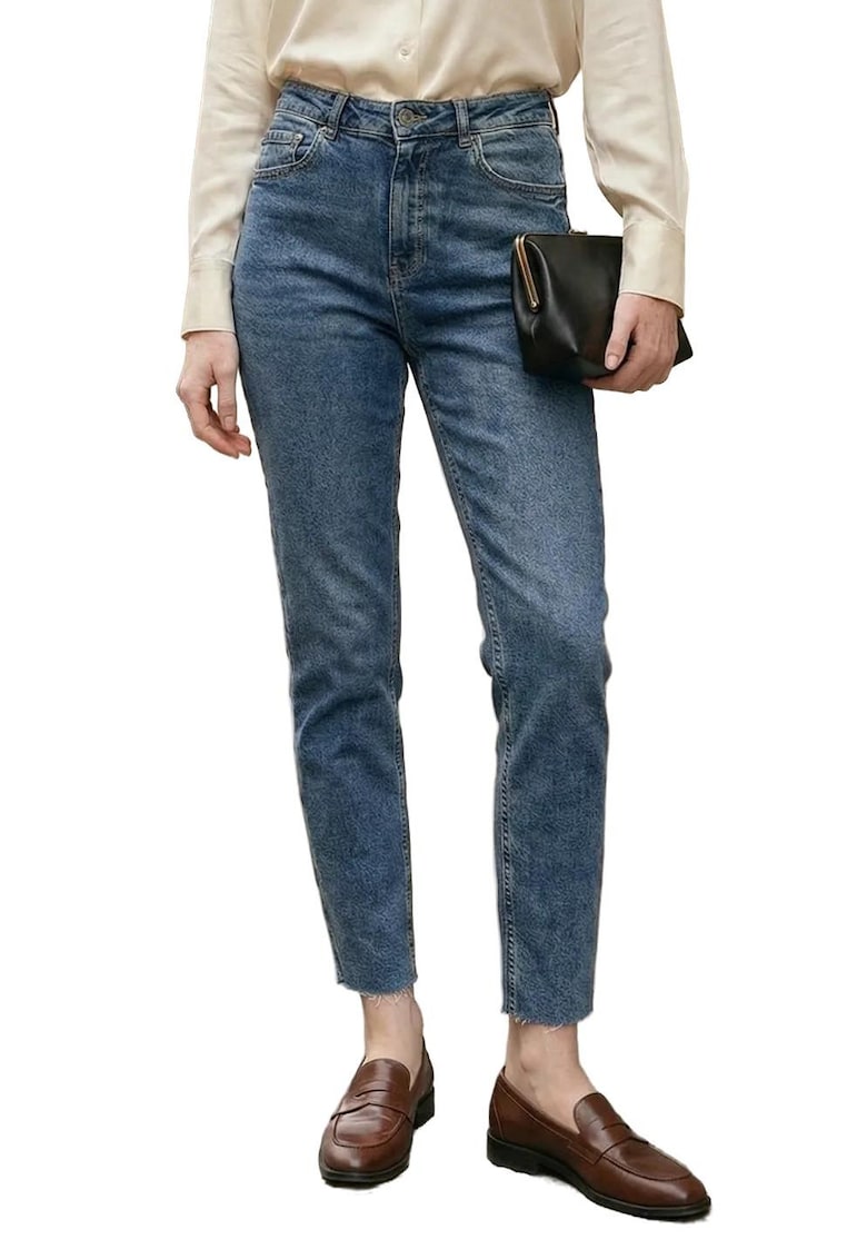 Blugi dama - skinny - talie inalta - albastru marin