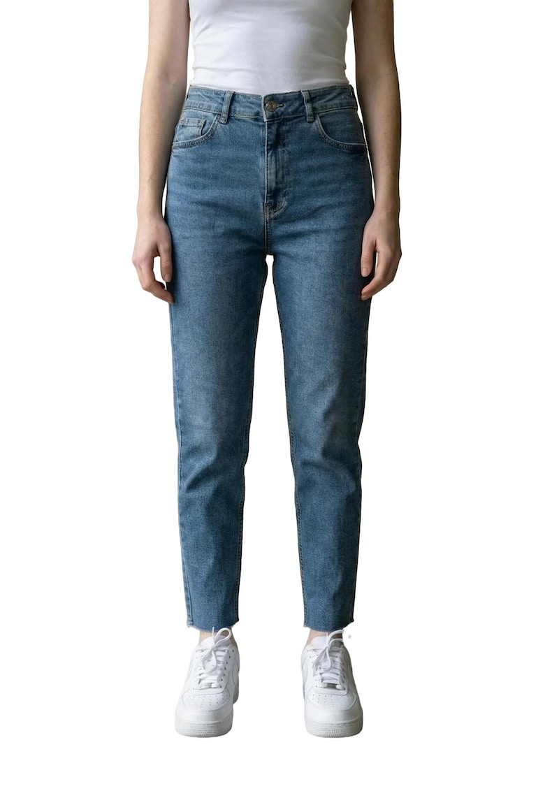 Blugi dama - skinny - talie inalta - albastru oxford -