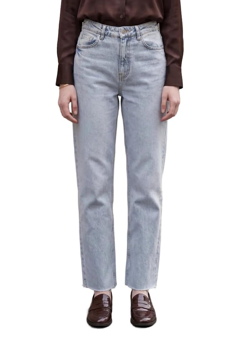 Blugi dama - talie inalta - croiala dreapta - albastru deschis - denim