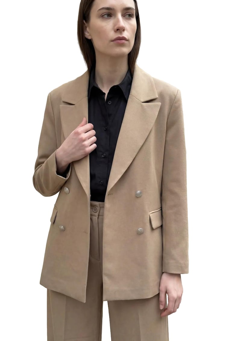 Sacou dama - cu nasturi - maro camel