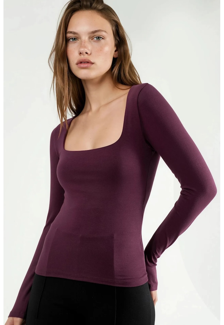 Bluza dama mulata - maneci lungi - mov - jerseu