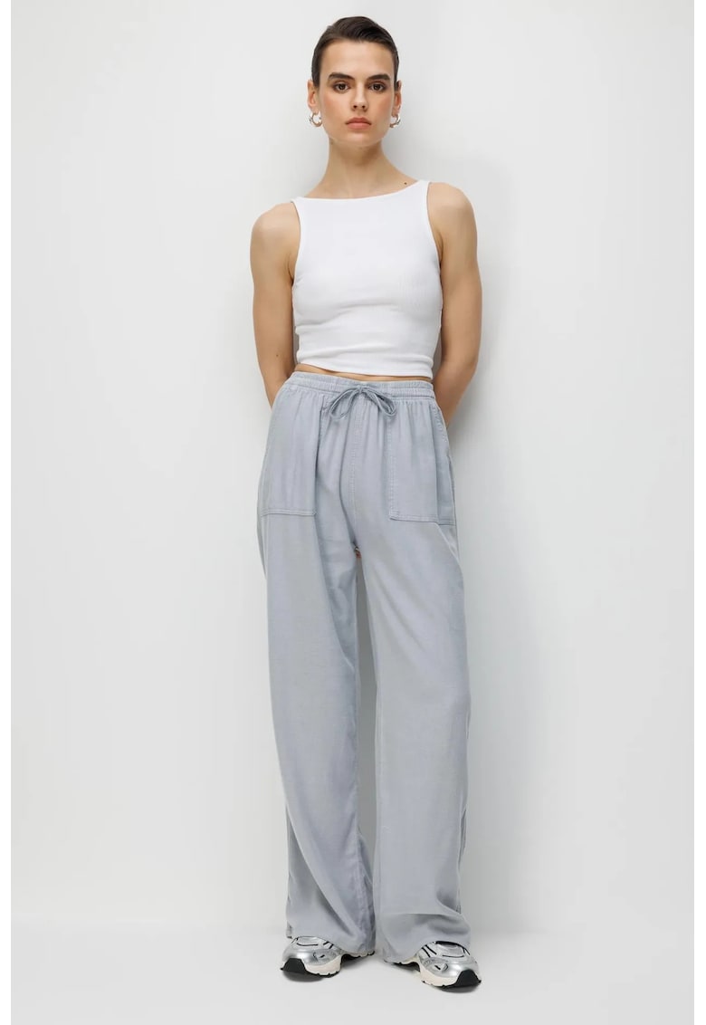 Pantaloni dama gri - bumbac - Gri