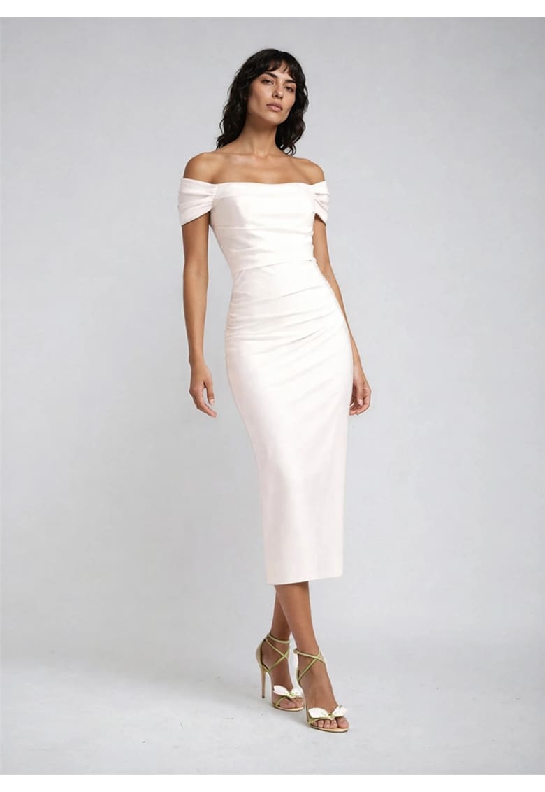 Rochie midi din lyocell cu drapaje Zeya