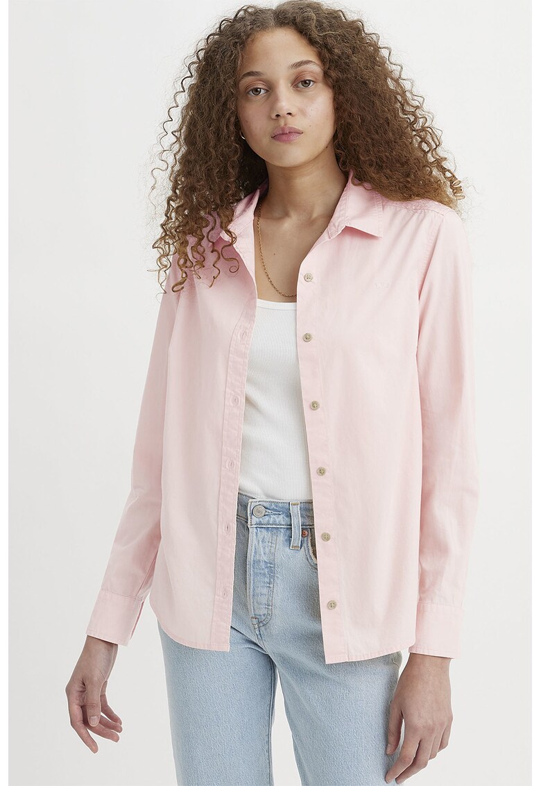 Camasa regular fit de bumbac - Roz pal -