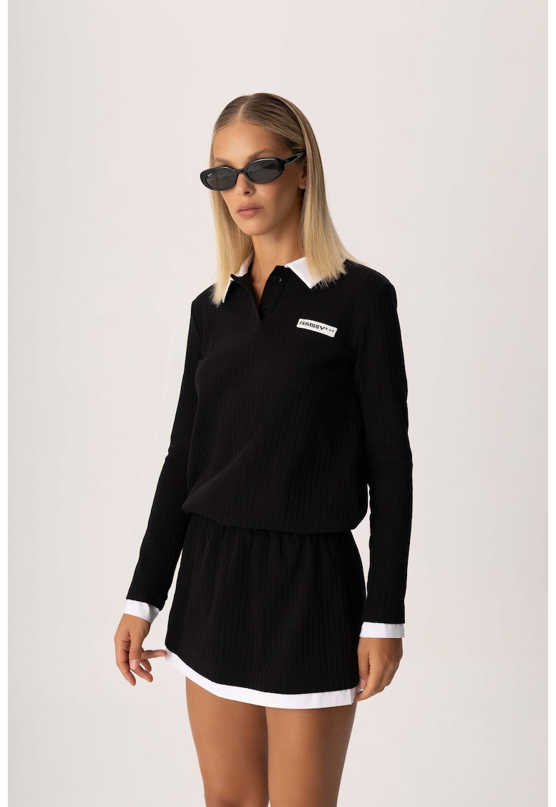 Rochie din bumbac Court - Negru