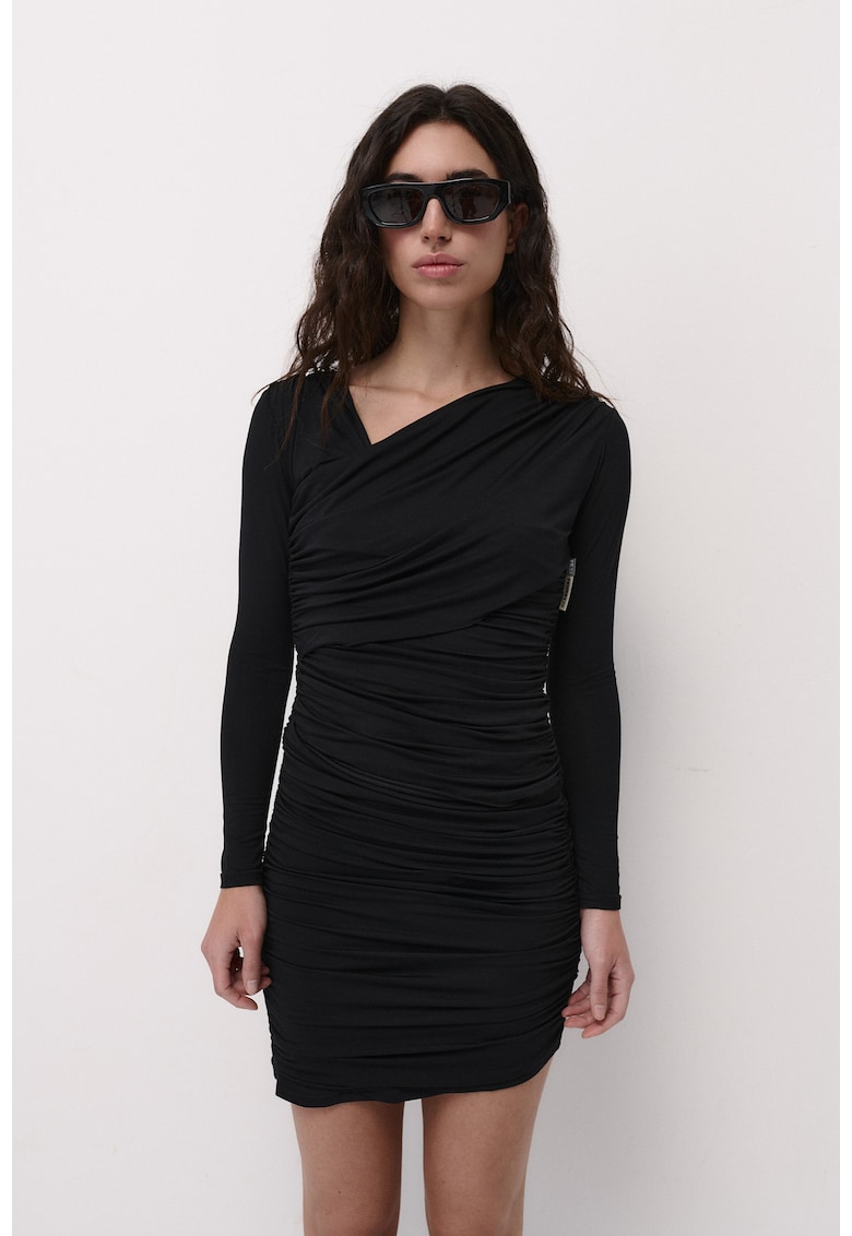 Rochie din modal cu drapaje Grace - Negru