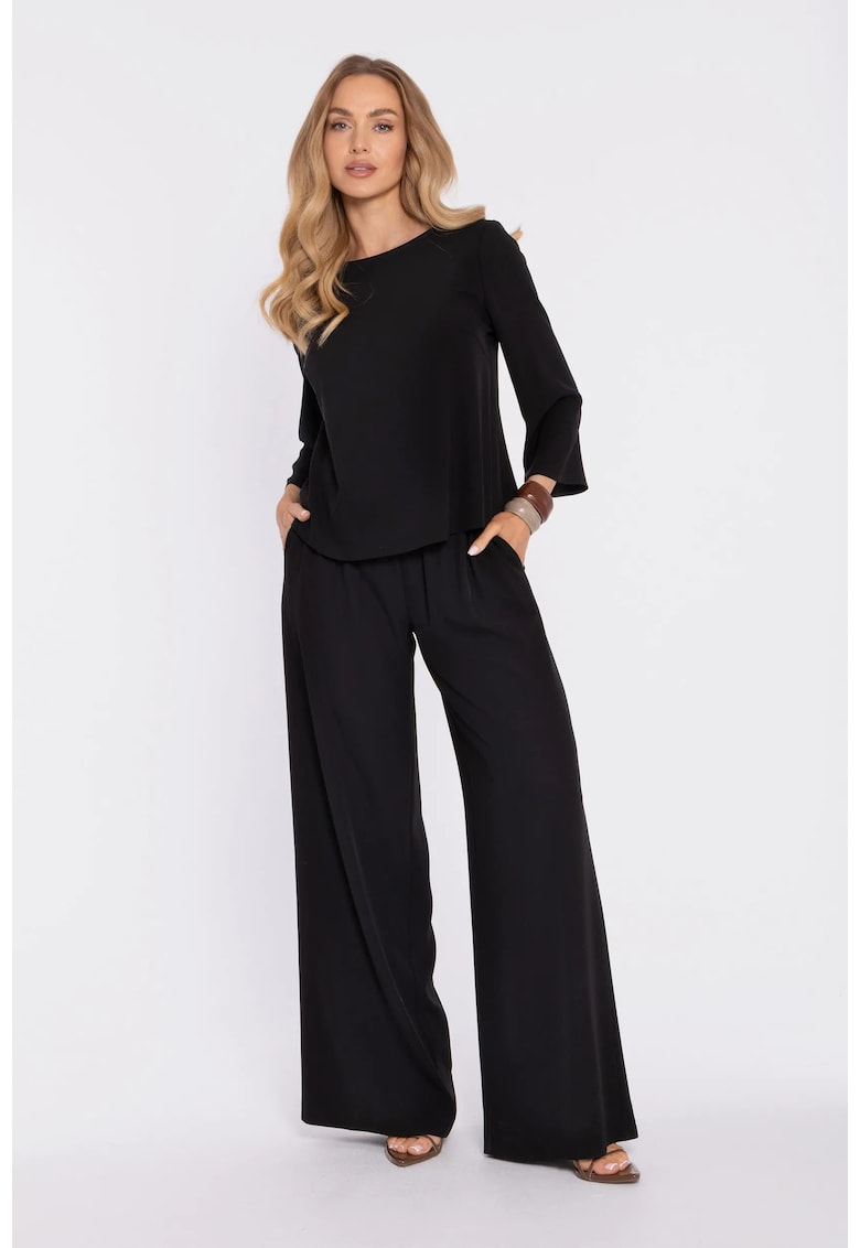 Pantaloni dama - talie inalta - negru