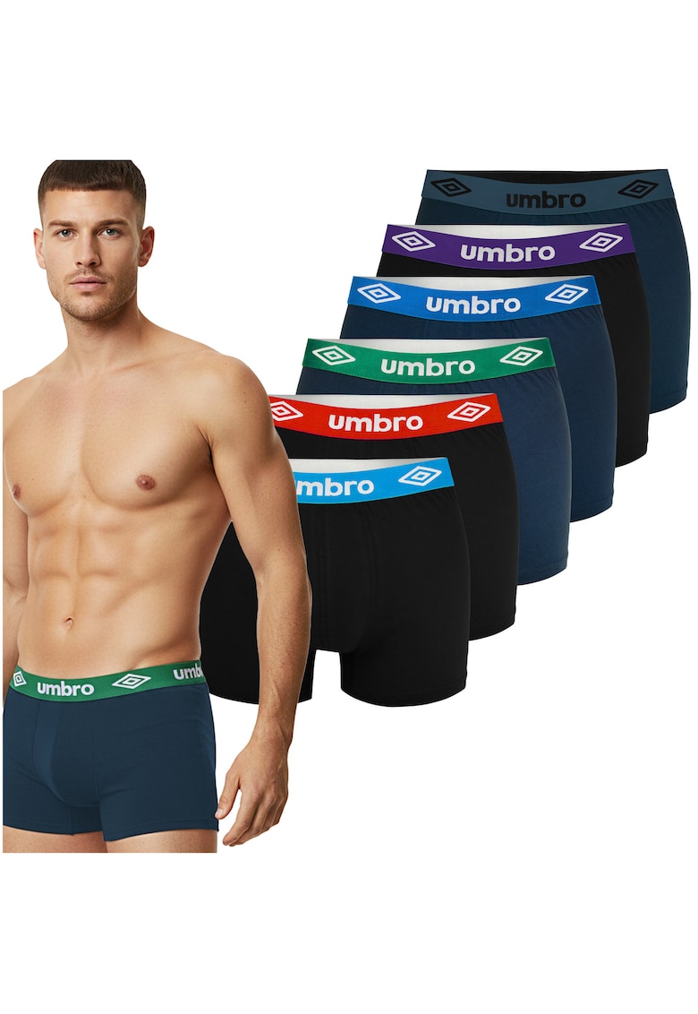 Set 6 Boxeri Barbati - Bumbac - Negru/Multicolor/Bleumarin
