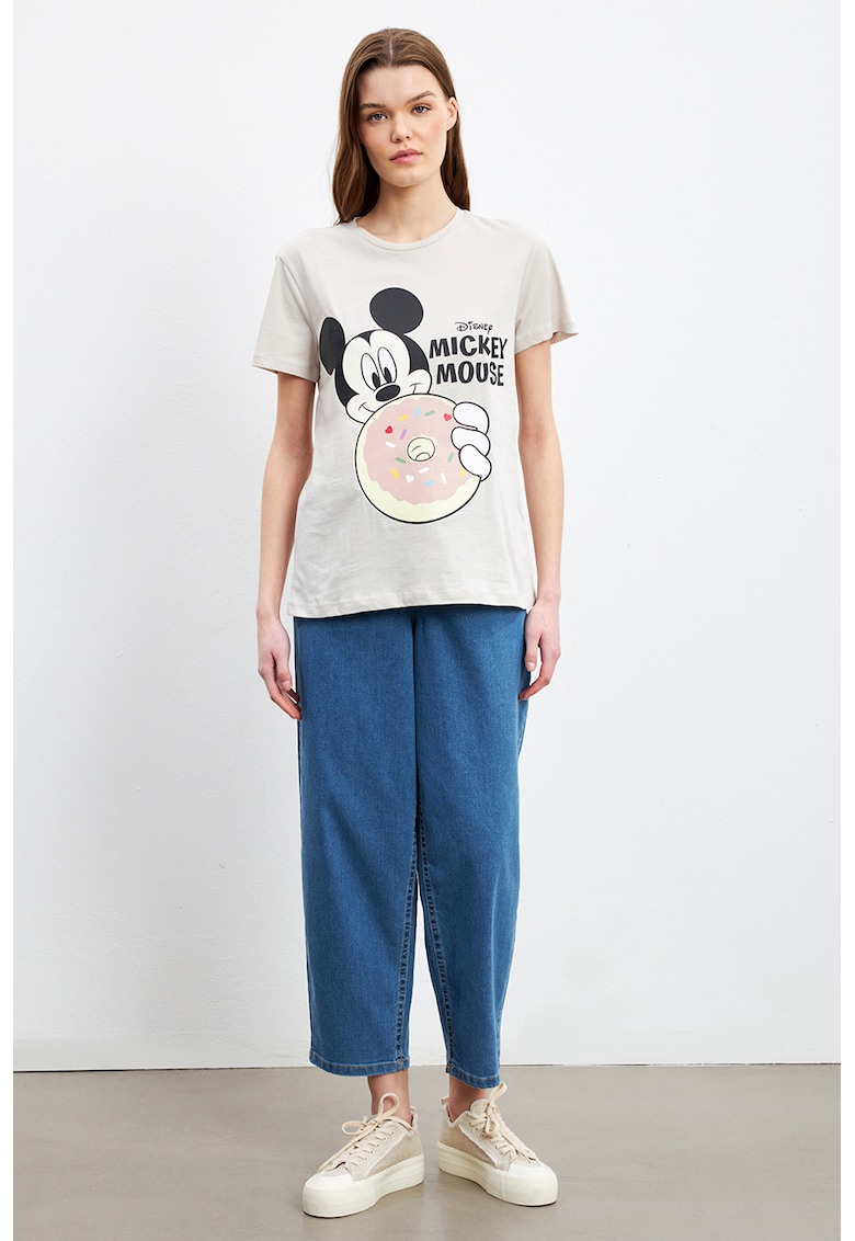 Tricou lejer de bumbac - Gri deschis