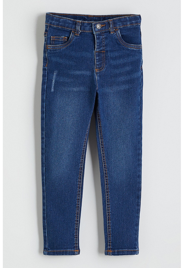 Blugi slim fit cu talie medie - Bleumarin