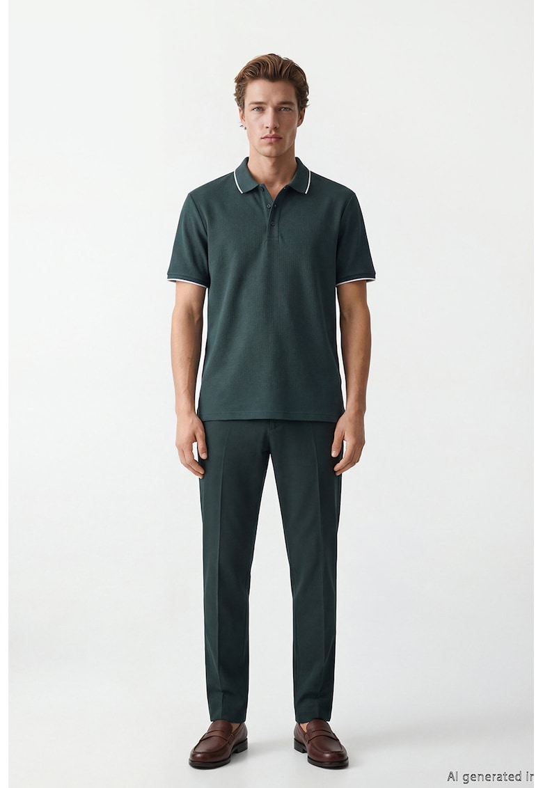 Tricou polo din bumbac - Verde feriga