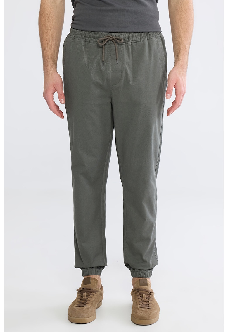 Pantaloni de trening cu terminatii elastice - Gri inchis