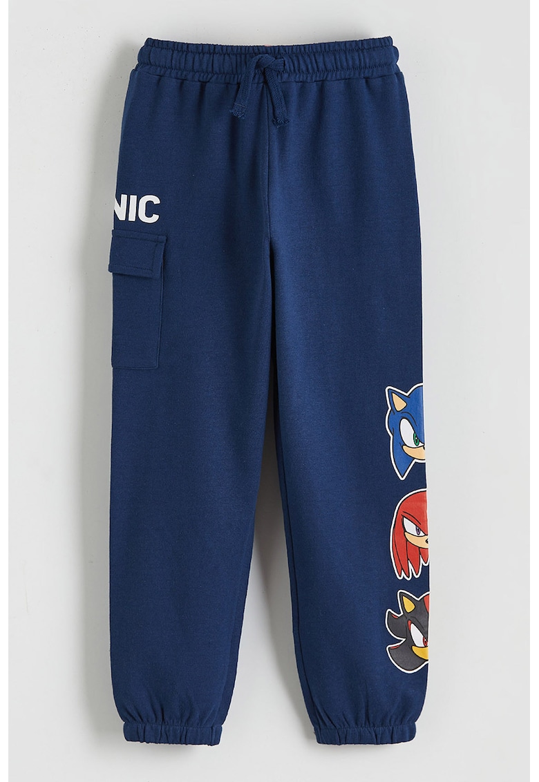 Pantaloni de trening cu imprimeu desene animate - Bleumarin
