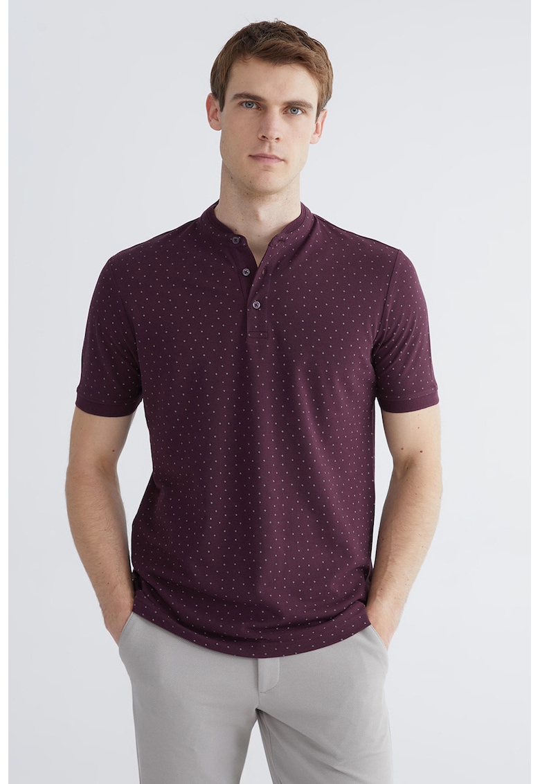 Tricou de bumbac cu imprimeu - Violet pruna