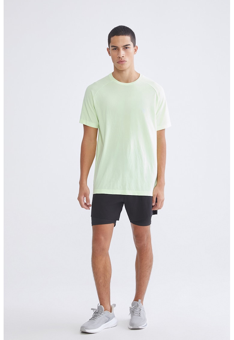 Tricou cu maneci raglan - Verde fistic