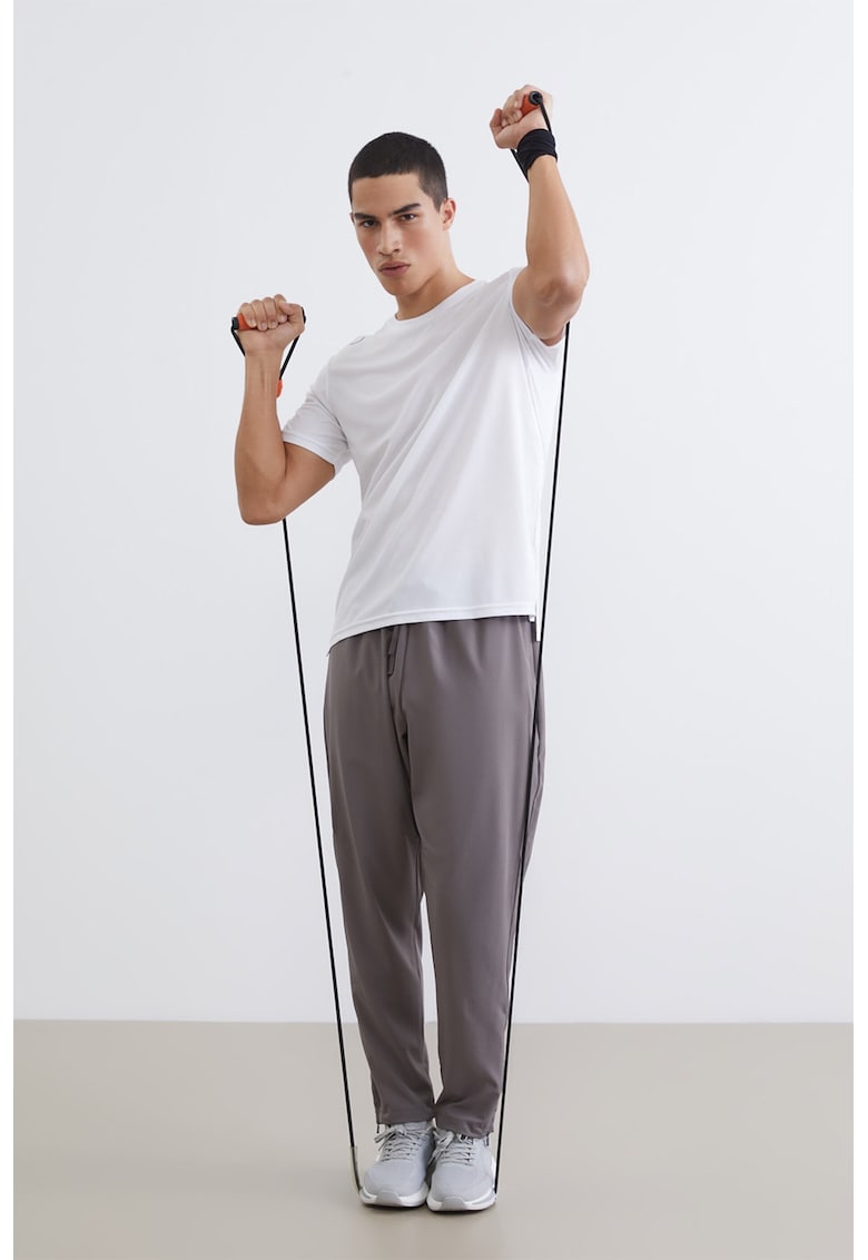 Pantaloni de trening cu model uni si snururi de ajustare - Liliac prafuit