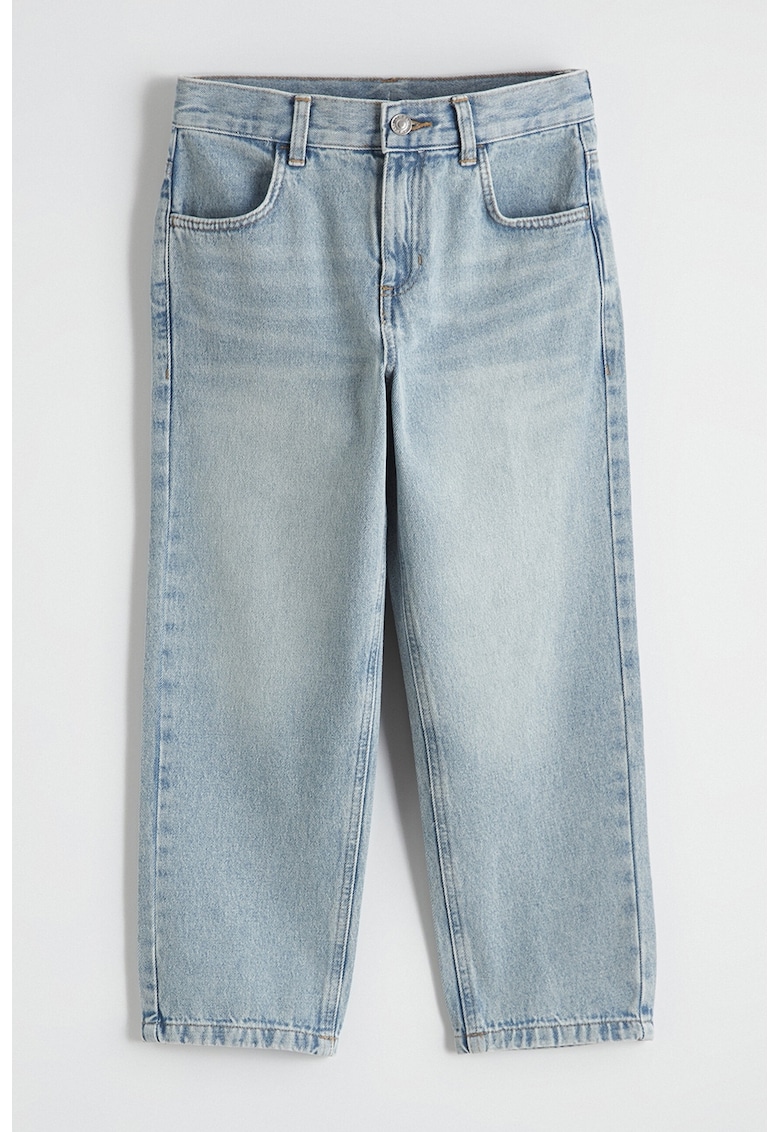 Blugi relaxed fit cu talie elastica - Albastru deschis