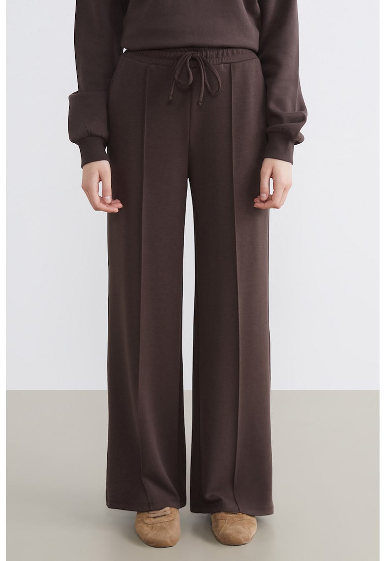 Pantaloni de trening cu snur - Maro pamantiu