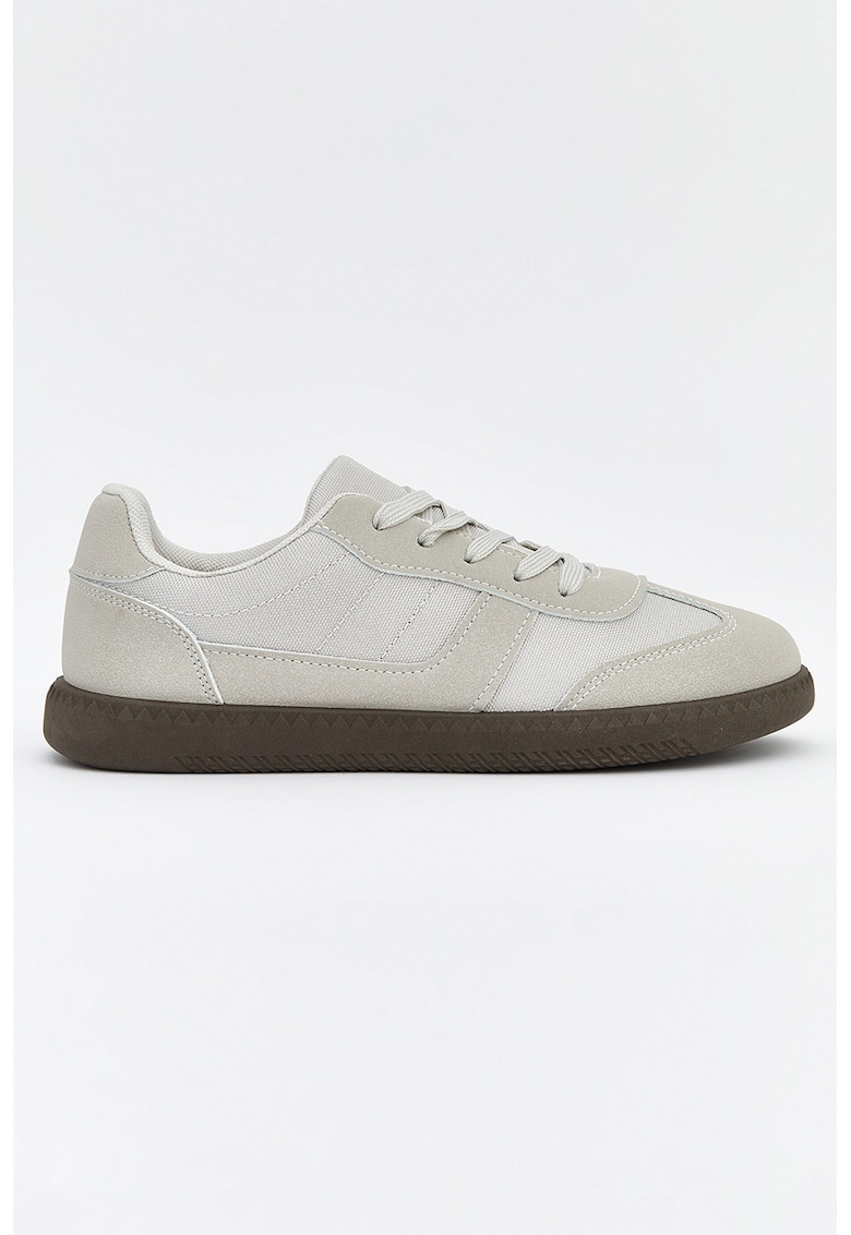 Pantofi sport low-cut din material textil - Alb murdar