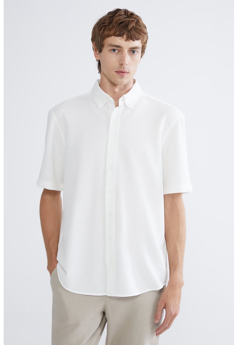 Camasa regular fit uni - Alb optic