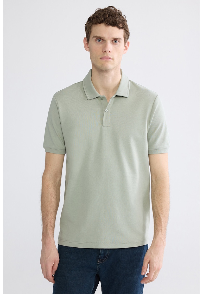 Tricou polo de bumbac - Verde sparanghel