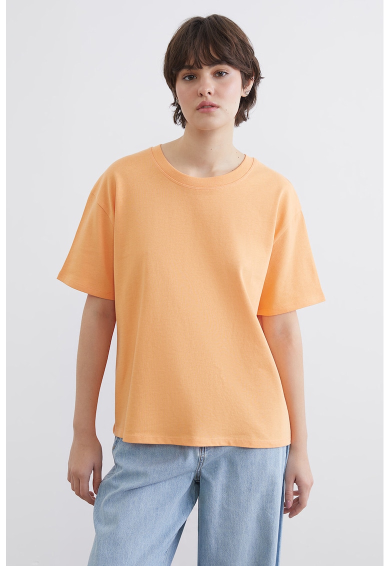 Tricou lejer de bumbac - Portocaliu deschis