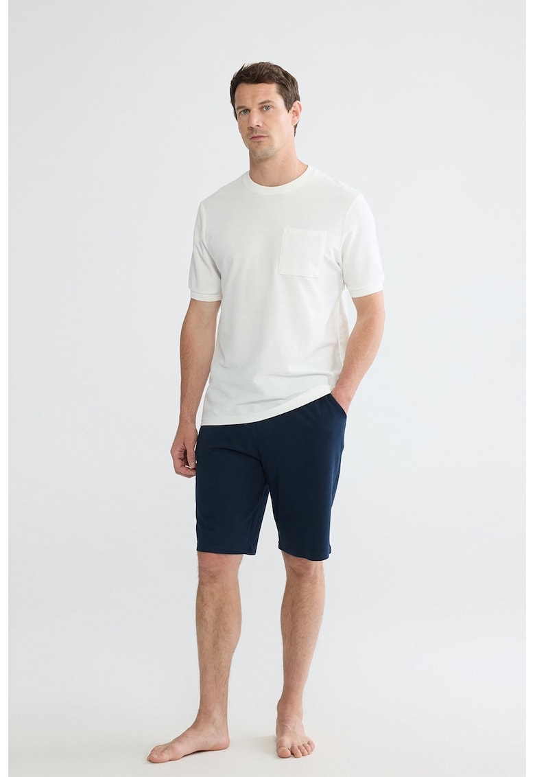 Pantaloni scurti de pijama din bumbac - Bleumarin