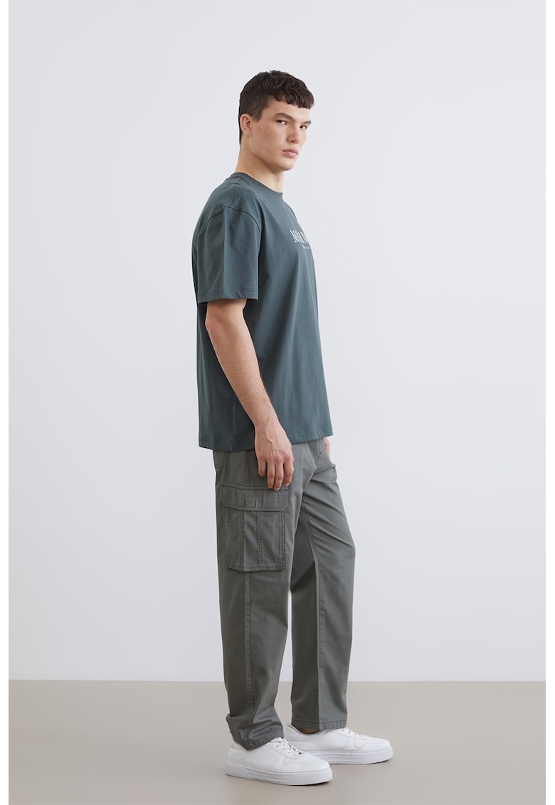 Pantaloni cargo lejeri cu snur de ajustare - Verde sparanghel