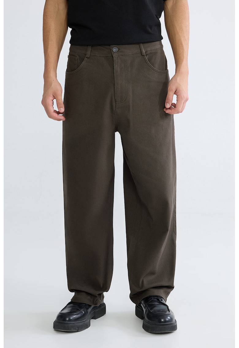 Pantaloni lejeri cu buzunare - Maro pamantiu