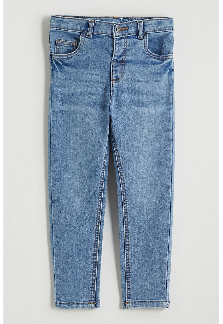 Blugi slim fit cu talie medie - Albastru